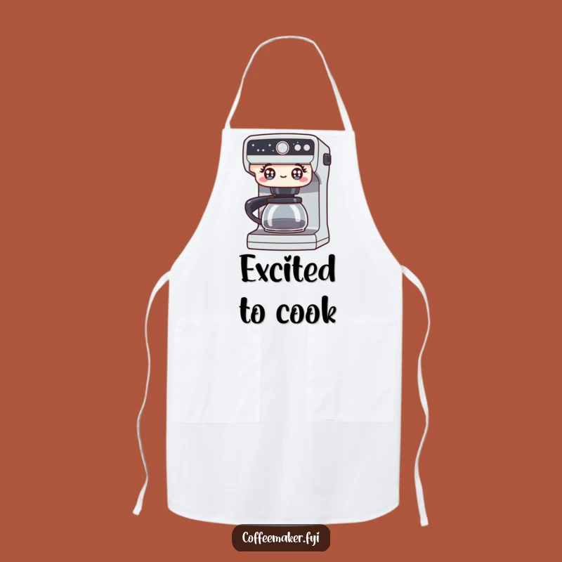 Funny Excited Coffee Maker Apron: Cook with Caffeine-Fueled Enthusiasm!