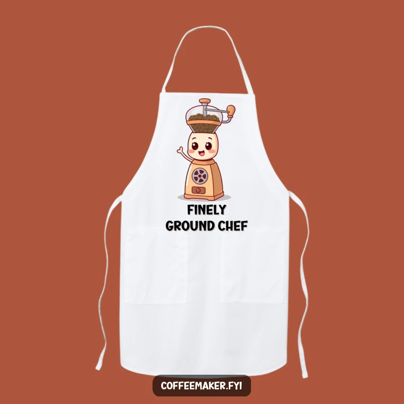 Funny Spinning Coffee Grinder Apron, Energetic Kitchen Wear for the Enthusiast Cook