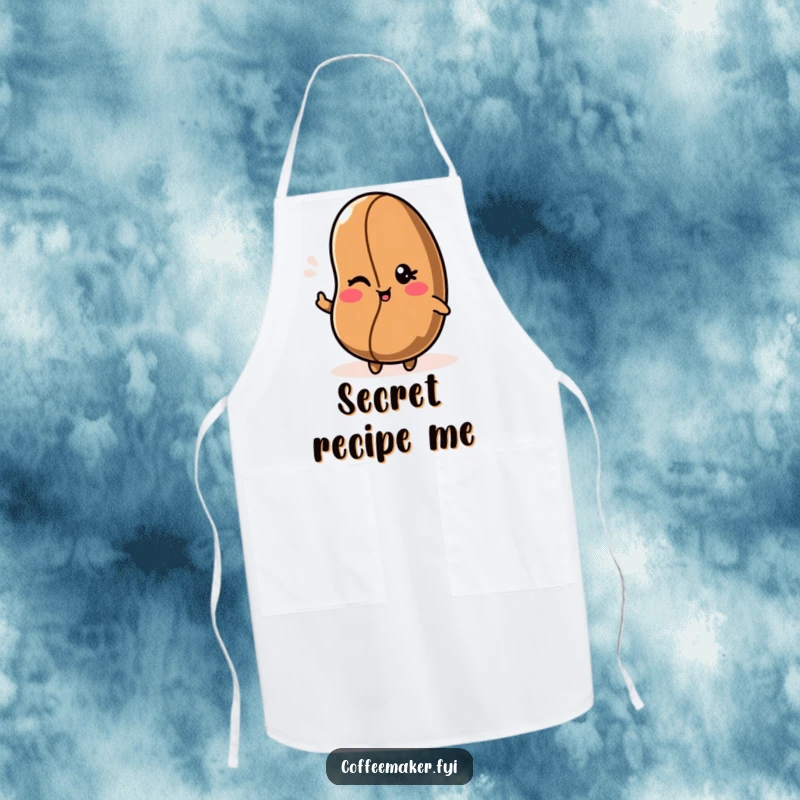 Funny Kawaii coffee bean apron protecting your clothes with a stylish wink, perfect for the kitchen.