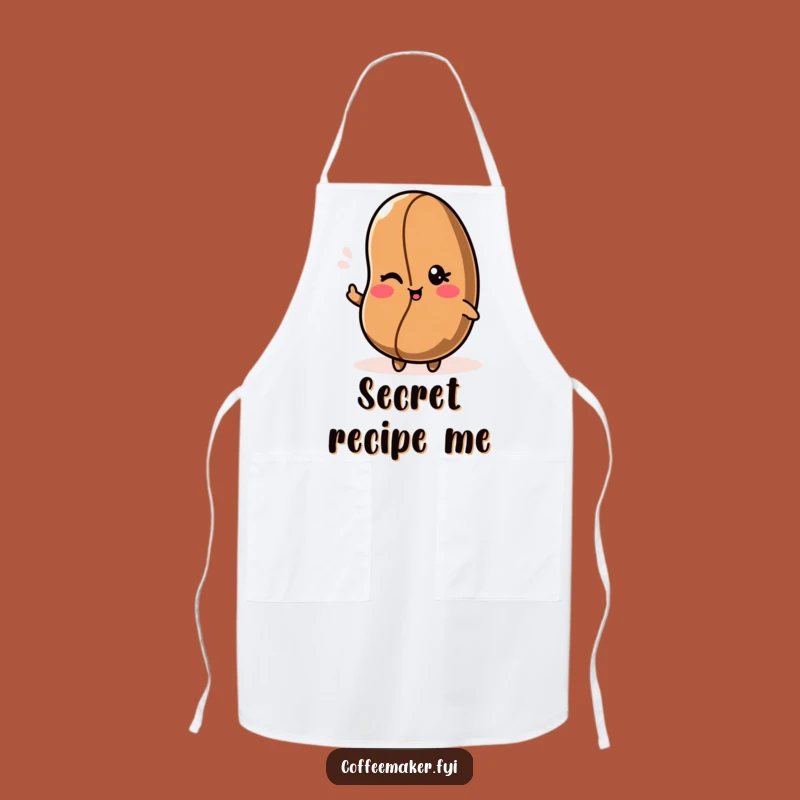Funny Kawaii Coffee Bean Apron with a Wink - Chef Gift!