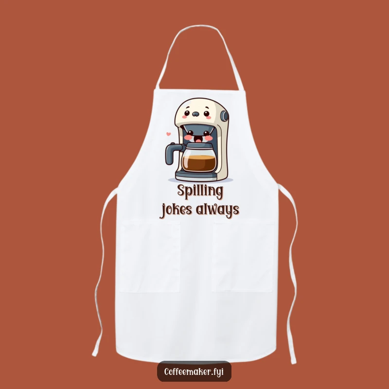 Funny Kawaii Coffee Maker Apron: Laughing Chef, Hilarious Kitchenwear