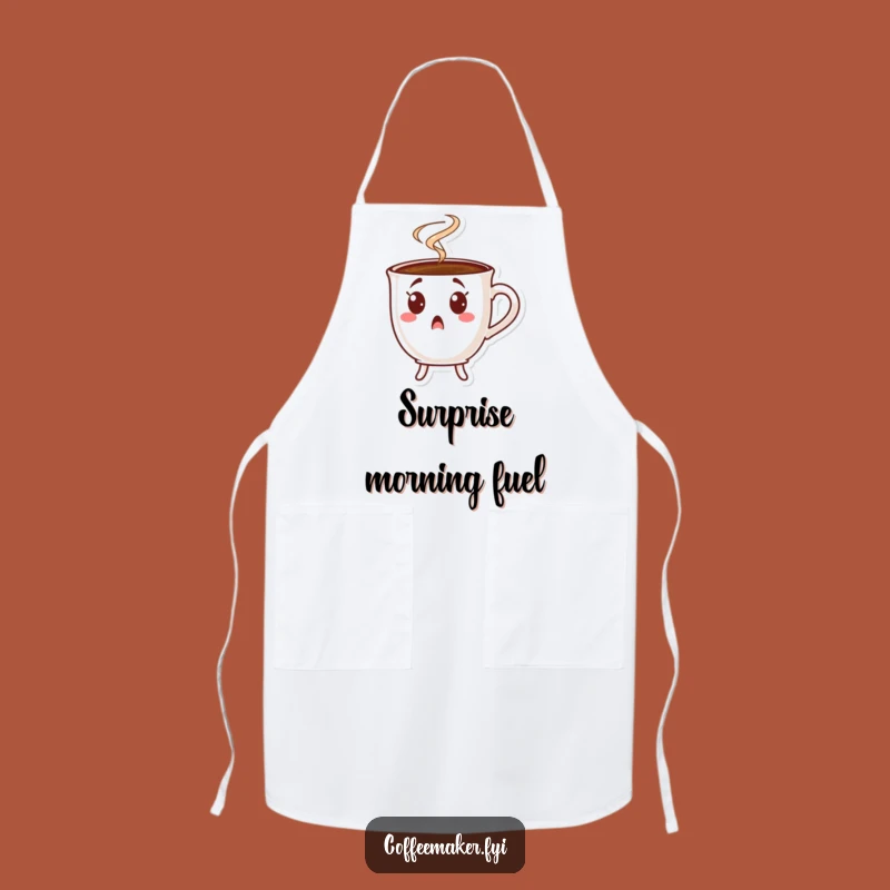 Funny Surprised Coffee Cup Apron: Cook Up Laughs with This Hilarious Design