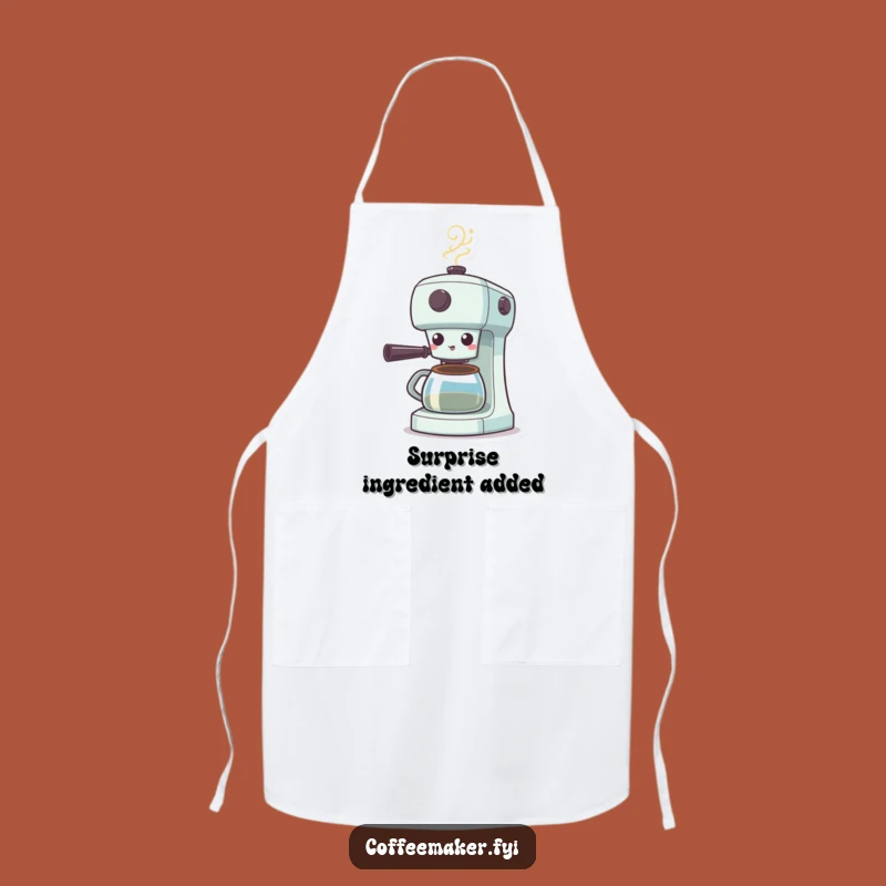 Funny Surprised Coffee Maker Apron: Steamy Shock for Kitchen Fun, Great Gift!