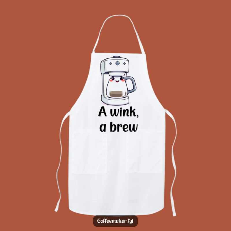 Funny Winking Coffee Maker Apron - Cook with a Secret Smile