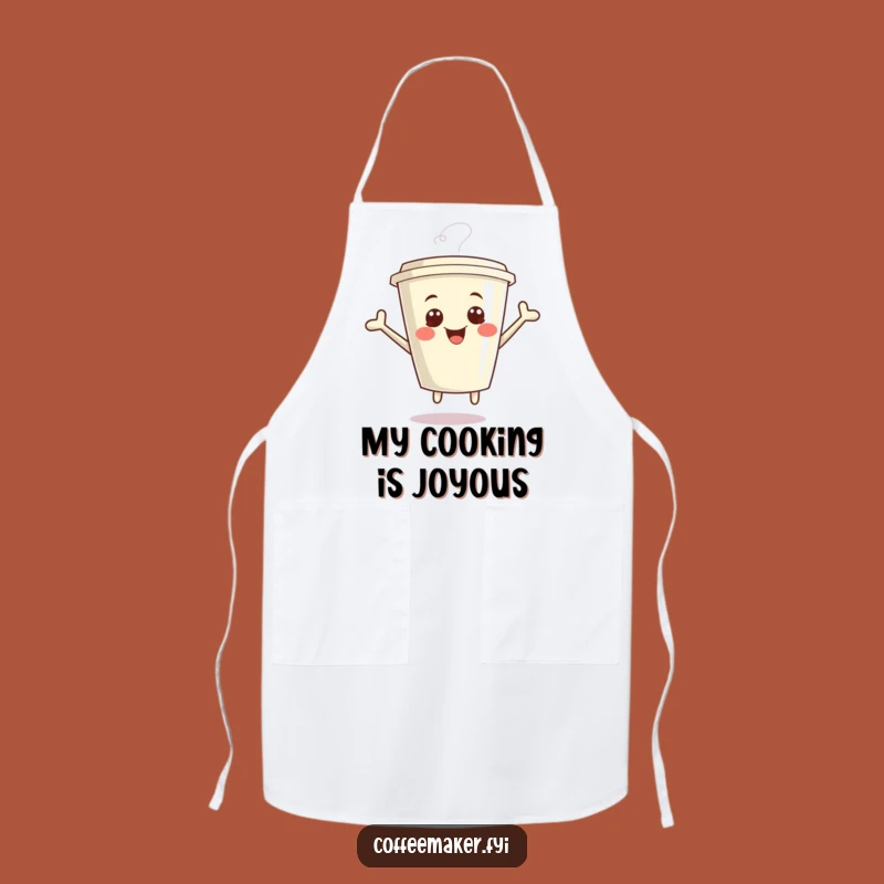 Funny Kawaii Coffee Cup Apron - Giggling Kitchen Fun Gift