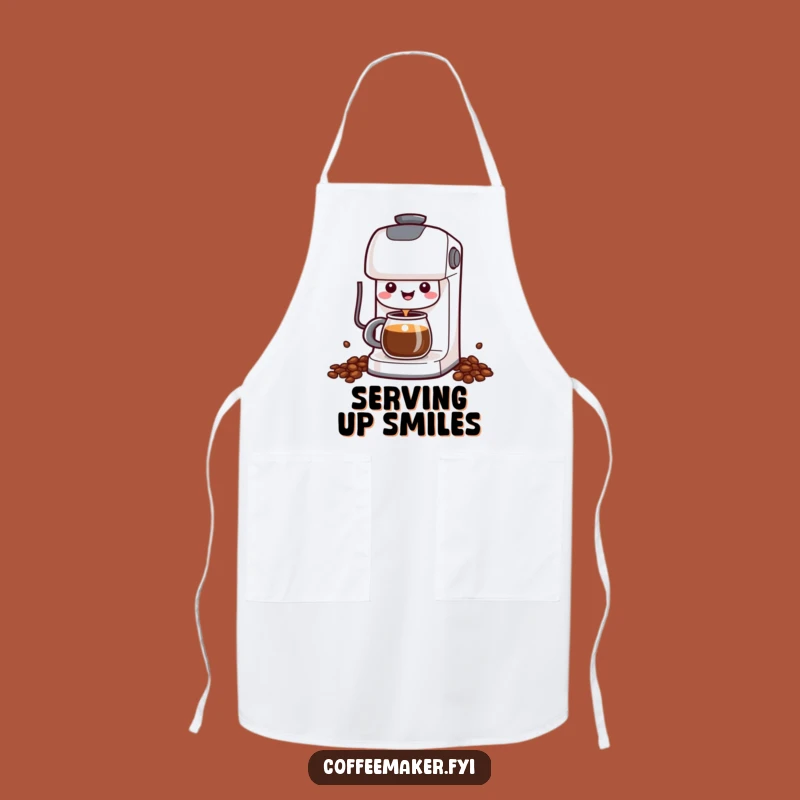Funny Kawaii Coffee Maker Apron: Cheerful Barista, Hilarious Kitchenwear