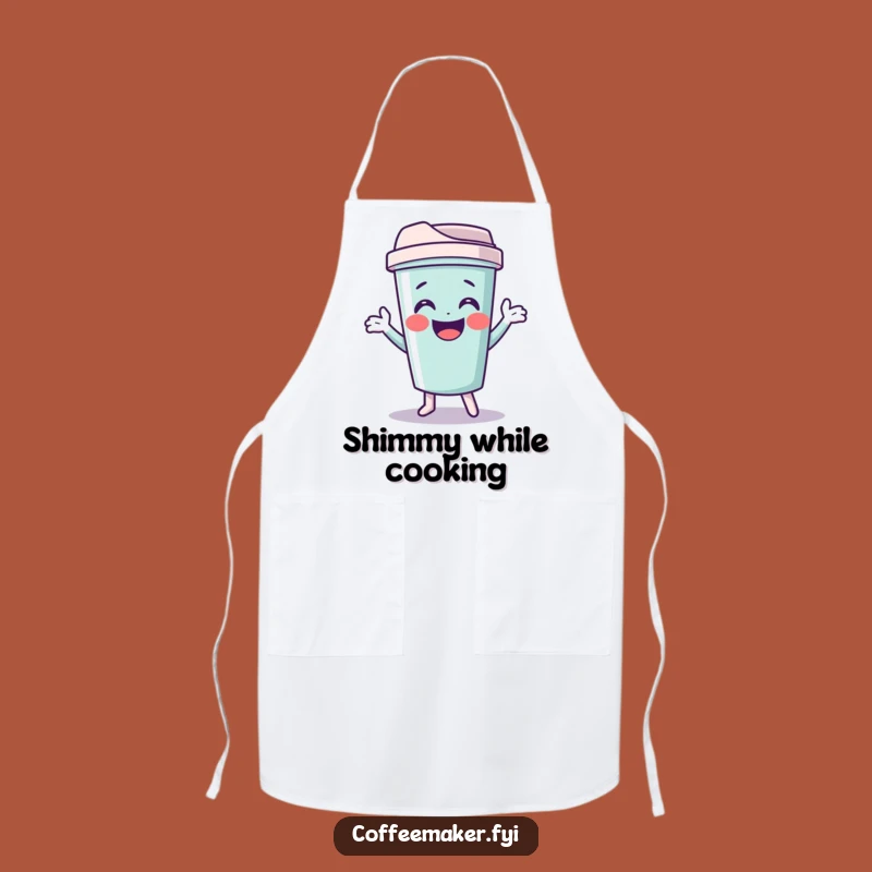 Funny Travel Mug Apron: Giggling Shimmy Gear for Kitchen Adventures