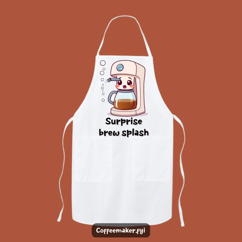 Funny Surprised Coffee Maker Apron - Cook Up a Bubbly Storm