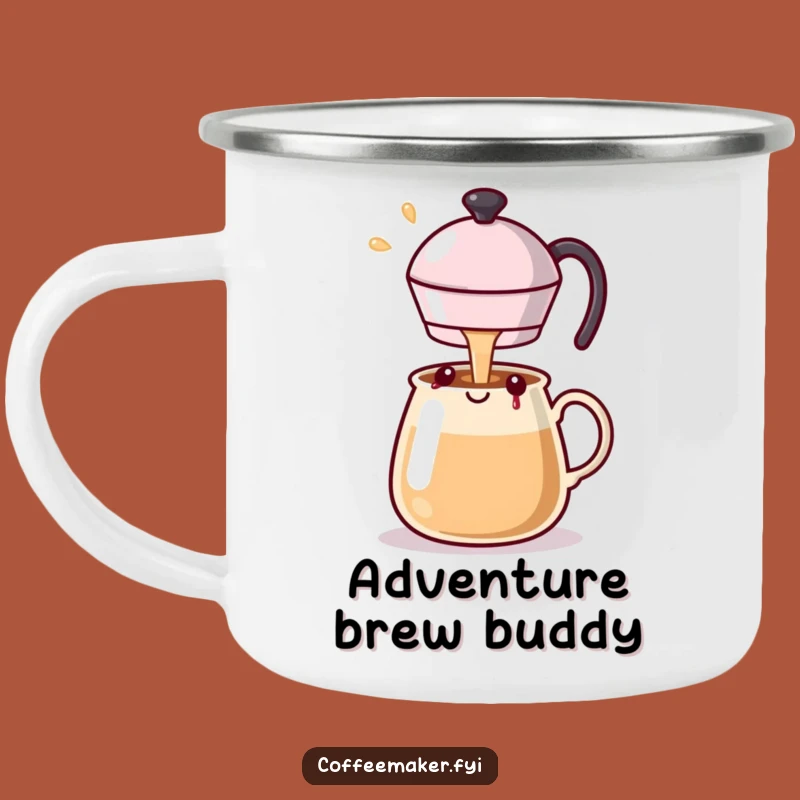 Adventure-Ready Funny Kawaii Coffee Pot Mug - Pour Happiness!