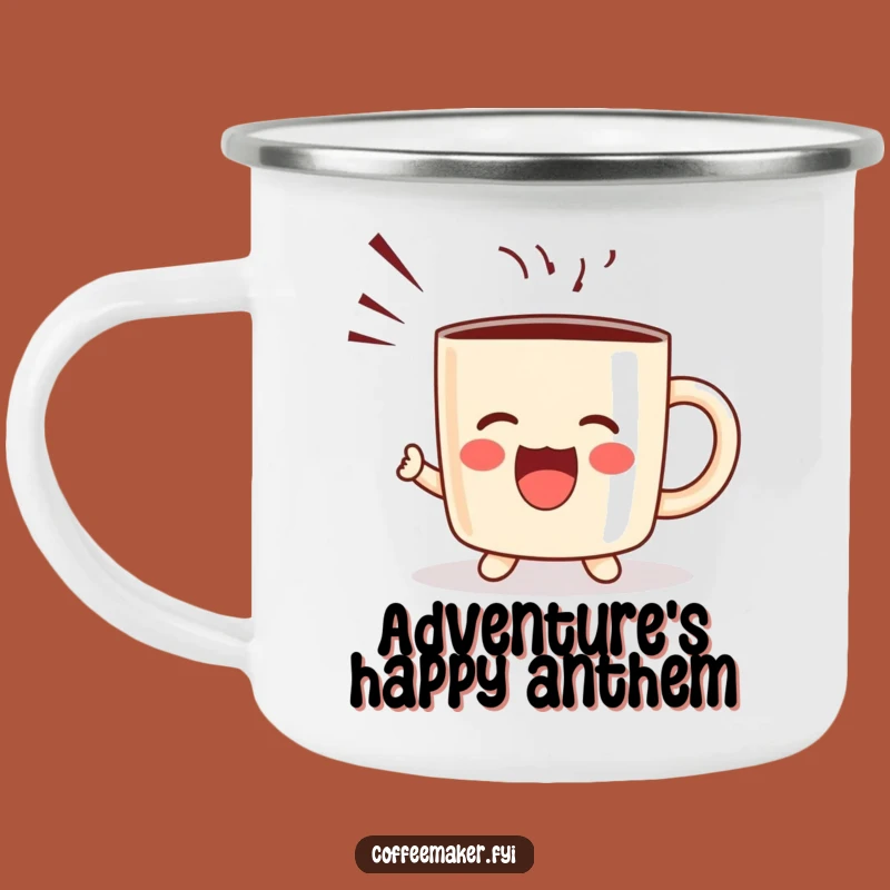 Funny Kawaii Coffee Mug Camping Mug - Joyful Sips Outdoors Gift