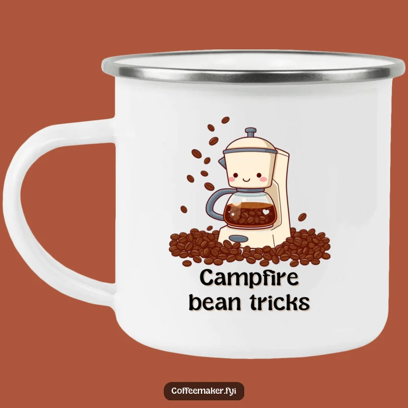 Funny Coffee Maker Camping Mug - Rugged Bean Juggling Style, Perfect Humorous Gift