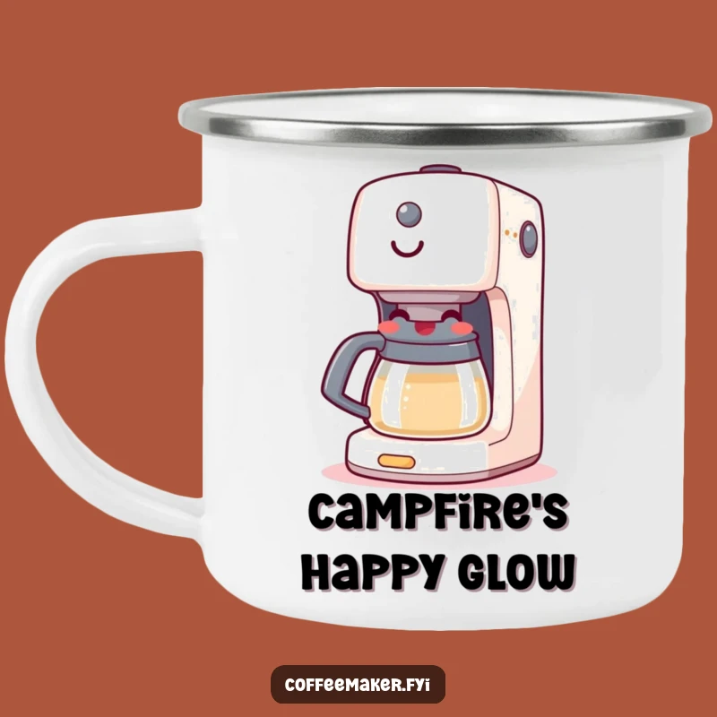 Funny Coffee Maker Camping Mug: Happy Boiling Machine, Outdoor Drinkware