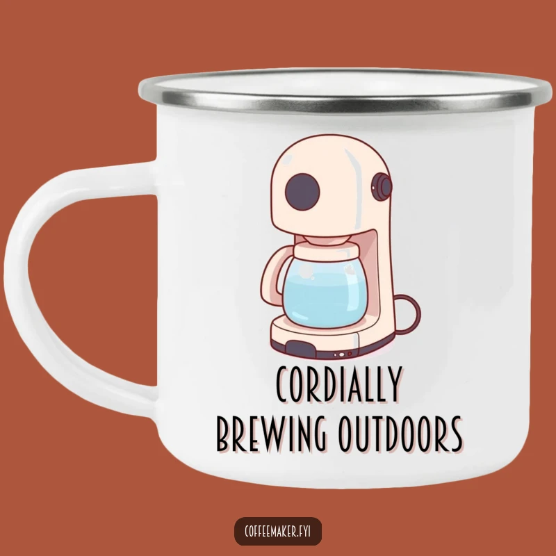 Funny Coffee Maker Camping Mug - Brew On-the-Go & Quirky Gift!