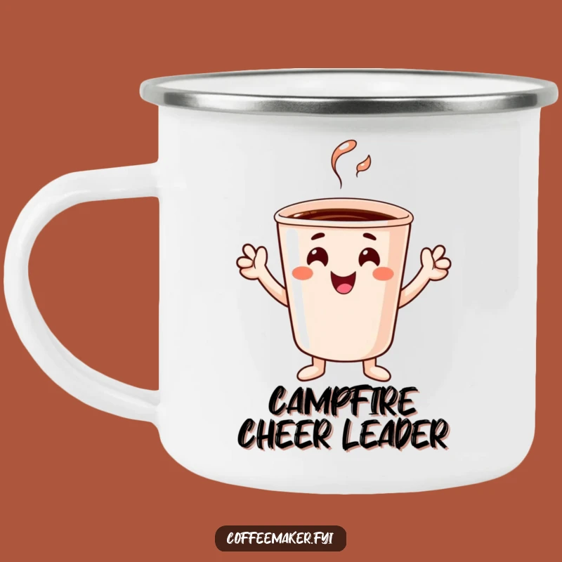 Funny Cheerful Coffee Cup Camping Mug: Tiny Hands Joy on the Go
