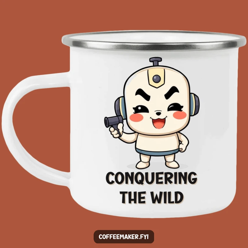 Funny Determined French Press Camping Mug - Motivated Outdoor Brews