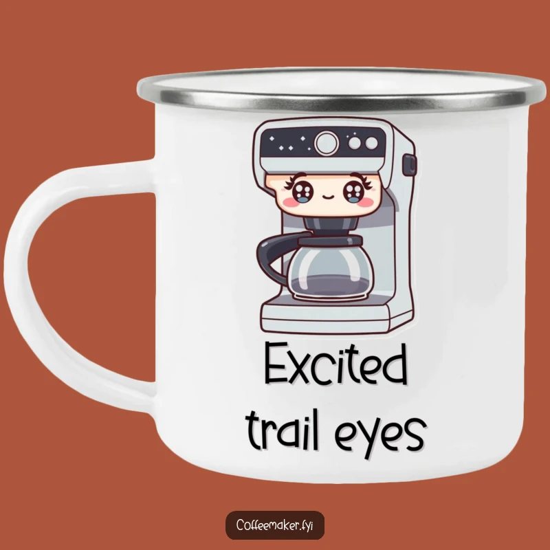 Funny Excited Coffee Maker Camping Mug: Adventure Starts with Sparkle!