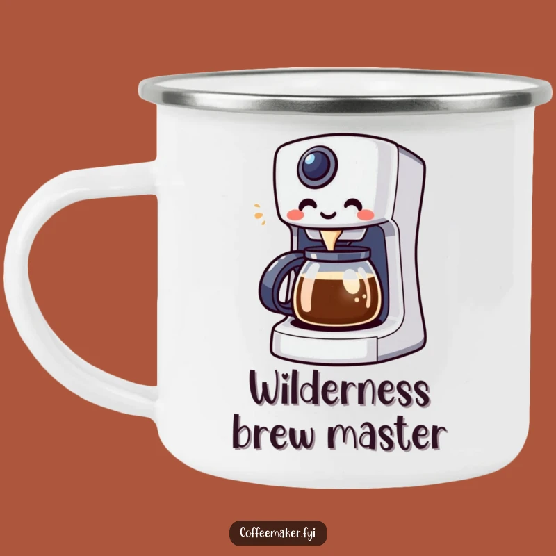 Funny Kawaii Coffee Maker Camping Mug: Enthusiastic Brew on the Go