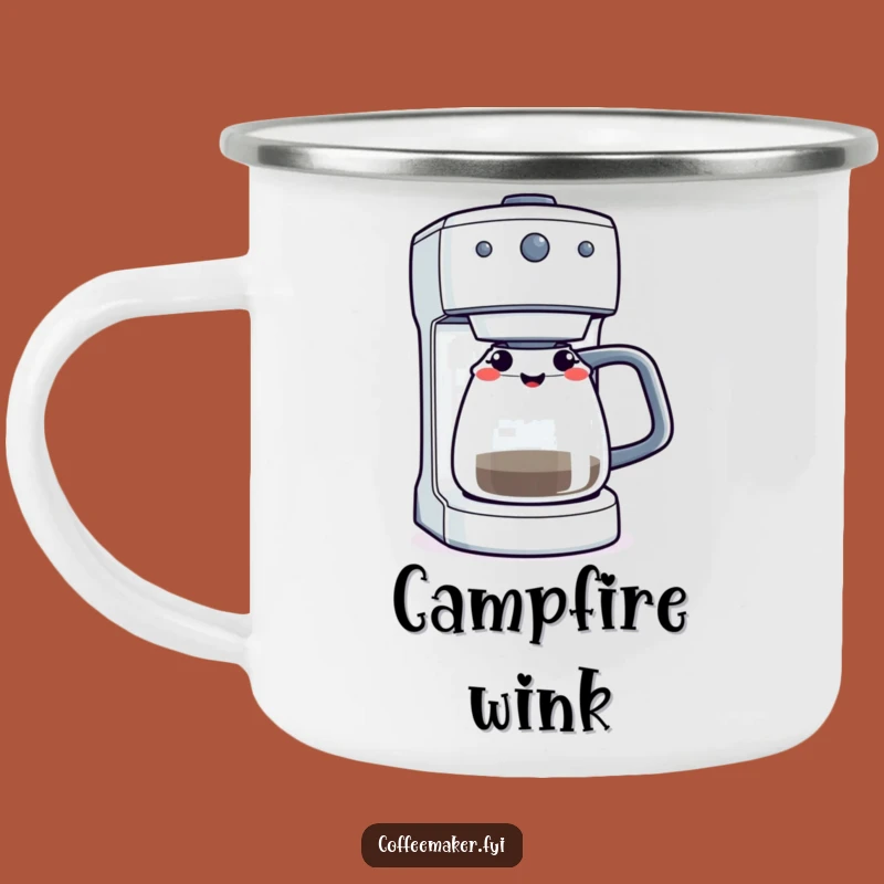 Funny Winking Coffee Maker Enamel Mug - Adventure with a Wink