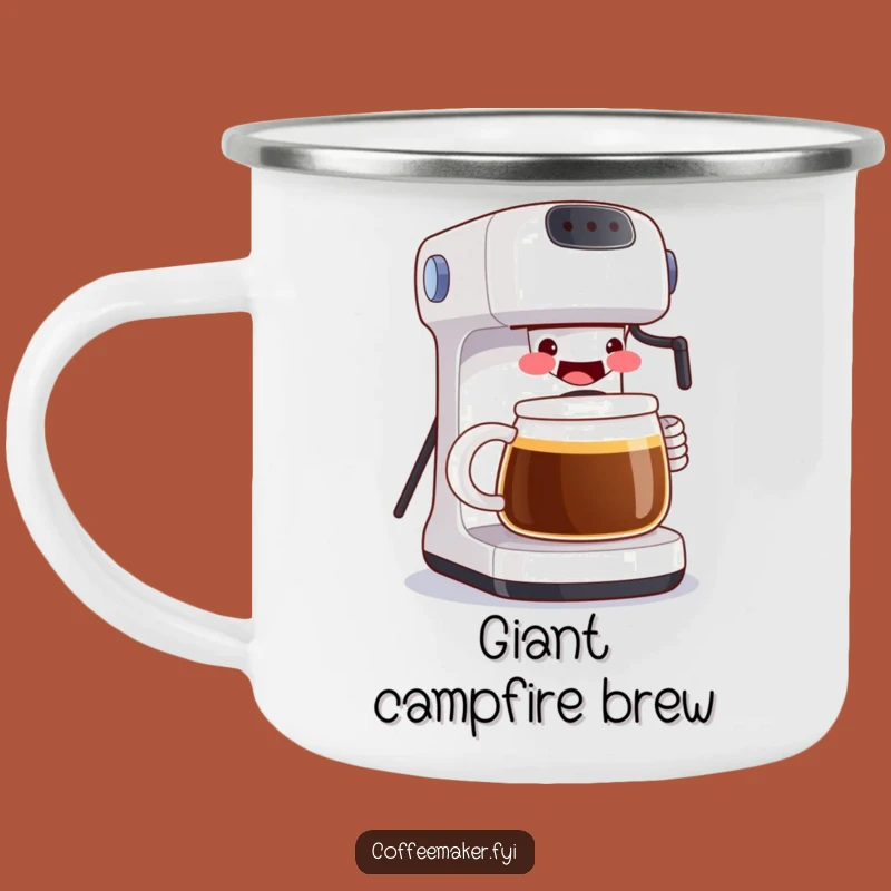 Funny Grinning Coffee Maker Camping Mug: Big Brews for Big Adventures!