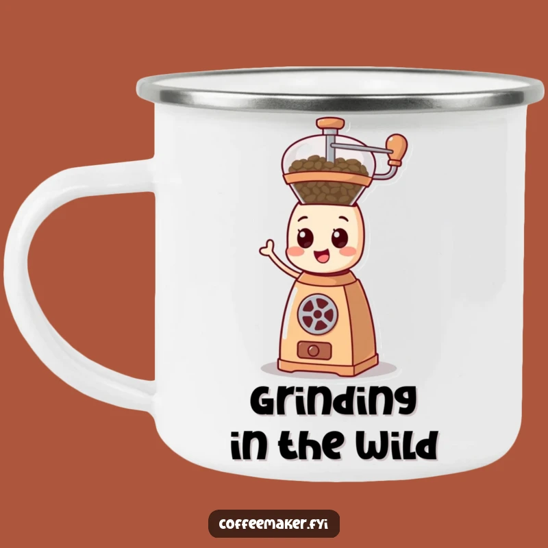 Funny Spinning Coffee Grinder Camping Mug, Energetic and Durable Outdoor Drinkware
