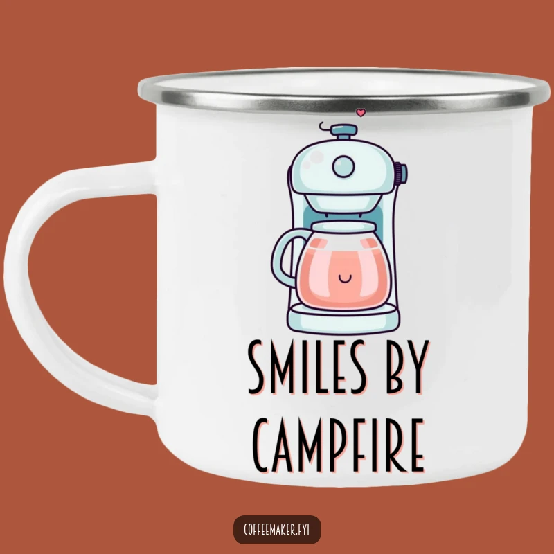 Durable Funny Kawaii Coffee Maker Camping Mug - Happy Steam Sips, Gift