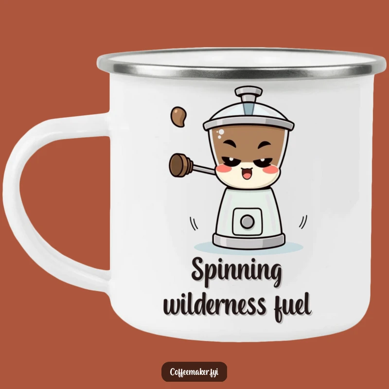 Funny Coffee Grinder Camping Mug - Mischievous Outdoor Spin Gift