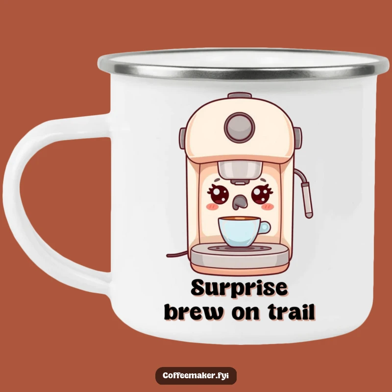 Durable Funny Kawaii Espresso Machine Camping Mug - Surprised Adventure