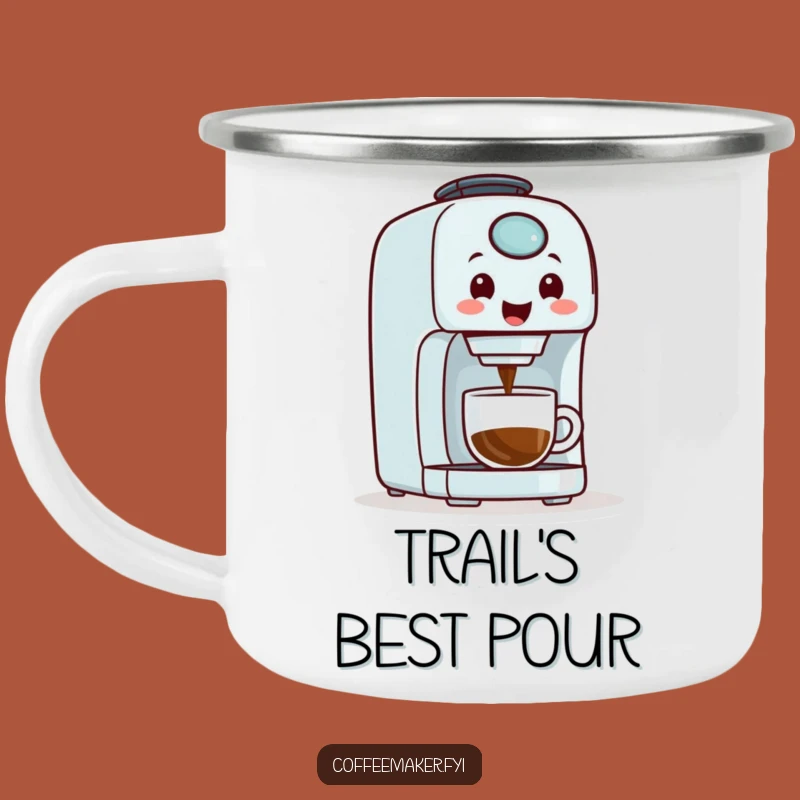 Funny Coffee Maker Enamel Camping Mug - Your Trailside Barista Pal