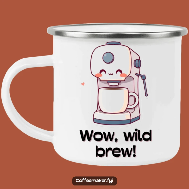 Funny Surprised Coffee Maker Camping Mug: Adventure Brews with Delightful Humor!