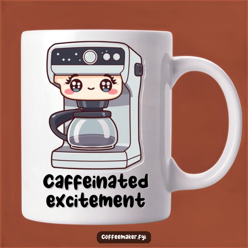 Funny Excited Coffee Maker Mug: Start Your Day with Sparkle!