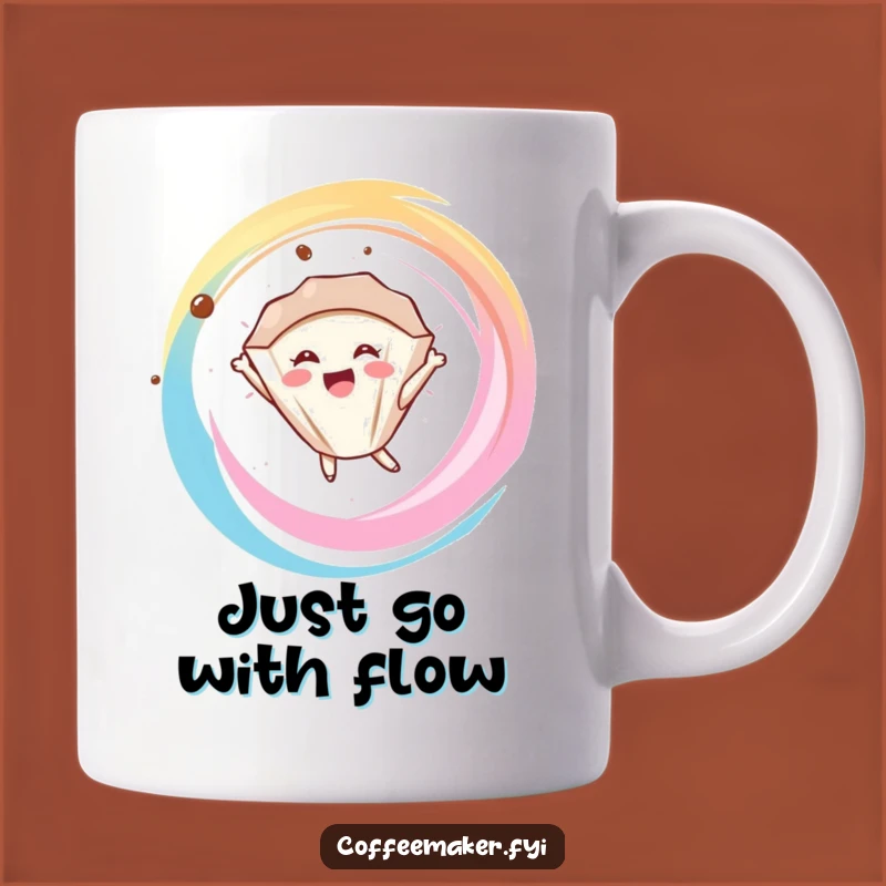 Funny Coffee Filter Mug: Joyful Swirl Delight for Coffee Lovers