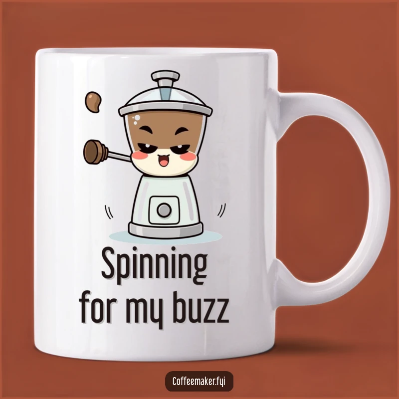Funny Coffee Grinder Spin Mug - Mischievous Brew Gift