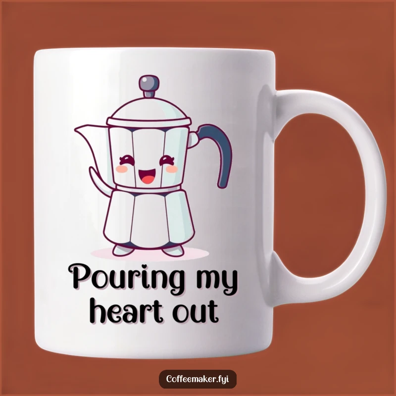 Funny Coffee Pot Mug - Enthusiastic Spout Gesture Gift