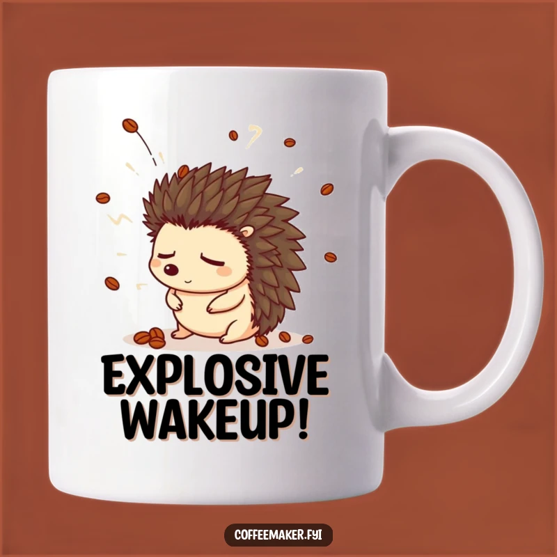 Funny Hedgehog Mug: Startled Awake by Steam, a Perfect Funny Coffee Lover Gift