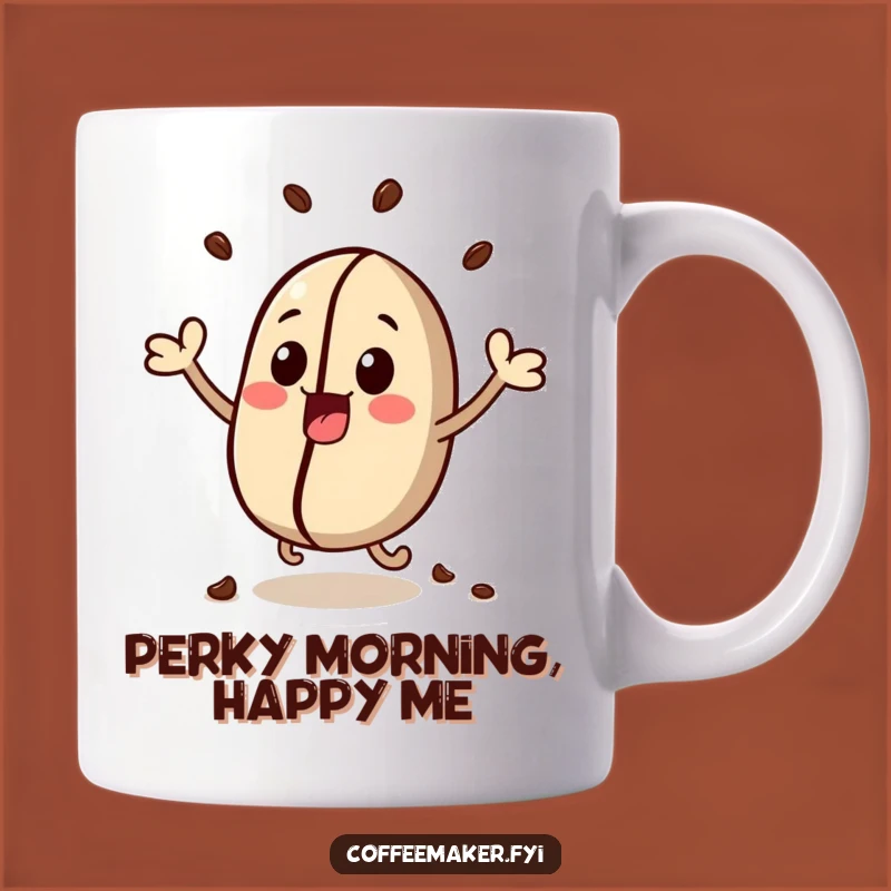 Funny Kawaii Coffee Bean Mug - Bouncing with Joy Gift