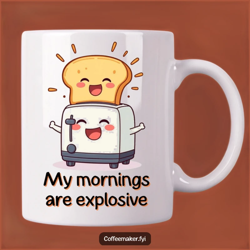 Funny Laughing Toaster Toast Explosion Mug - Hilarious Breakfast Gift