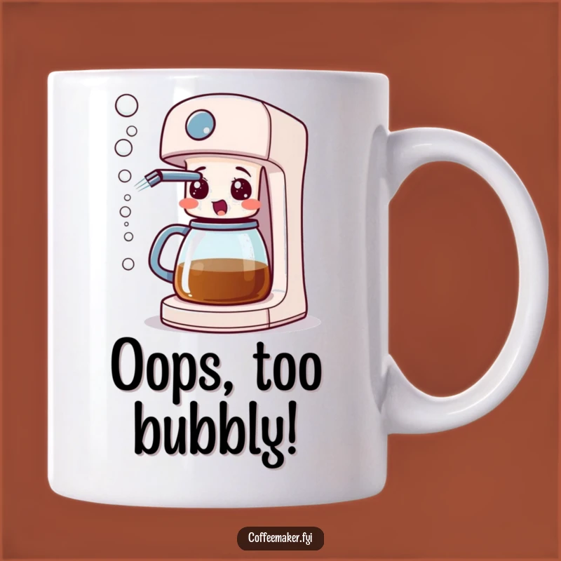 Funny Surprised Coffee Maker Mug - Bubbles and Brews for Your Morning