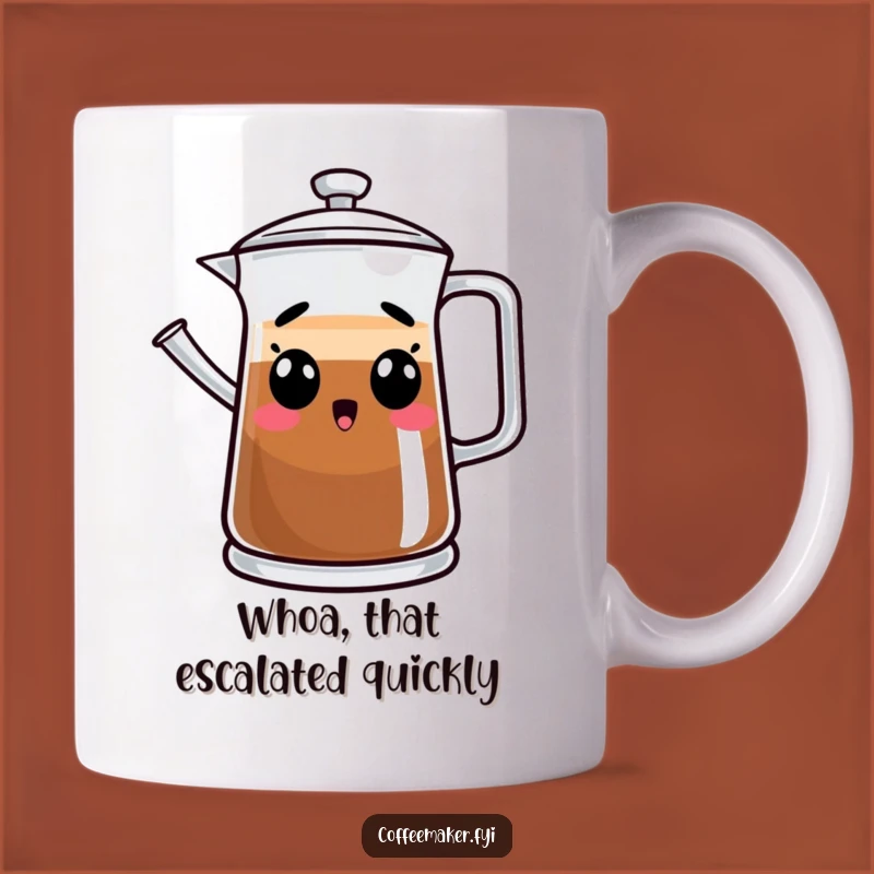 Funny Surprised Coffee Pot Mug - Hilarious Morning Brew Gift for Coffee Lovers