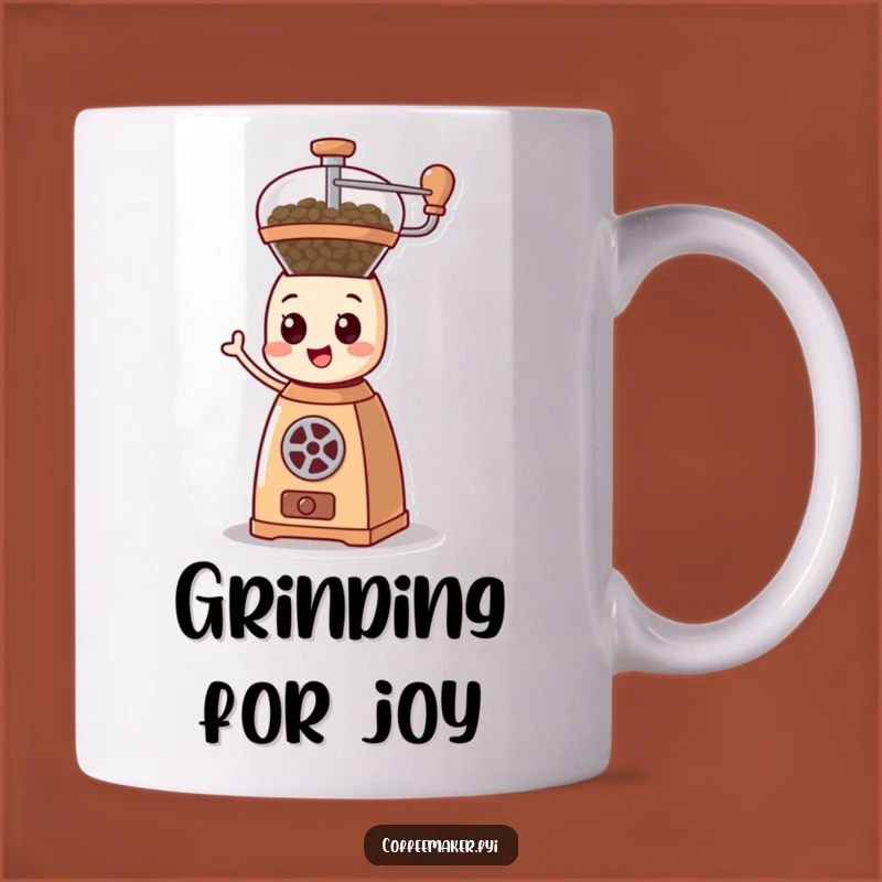 Funny Spinning Coffee Grinder Mug, Enthusiastic and Humorous Gift for Coffee Enthusiasts