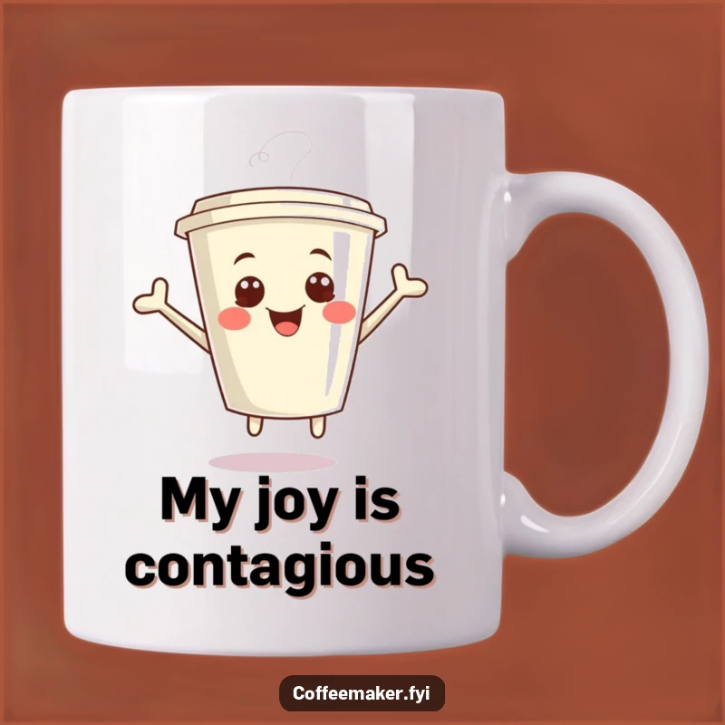 Funny Kawaii Coffee Cup Mug - Giggling Joyful Jumping Funny Gift