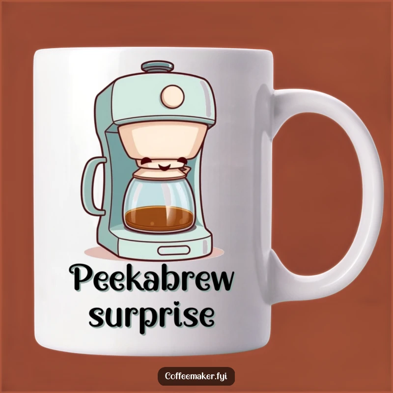 Funny Coffee Maker Peeking Mischief Mug - Quirky Gift for Coffee Addicts