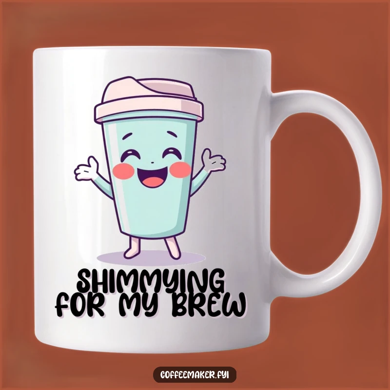 Funny Travel Mug: Giggling Character Shimmy for On-the-Go Fun