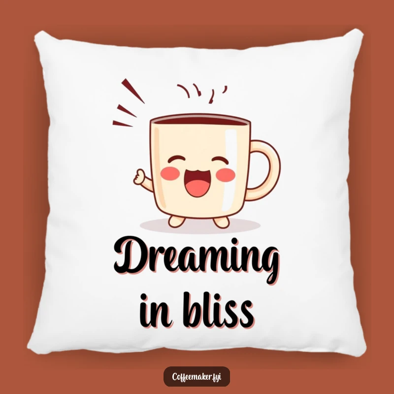 Funny Kawaii Coffee Mug Pillow - Cozy Joyful Shout Comfort Gift