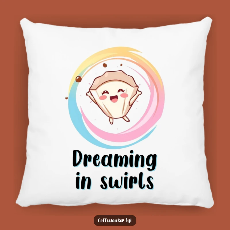 Funny Coffee Filter Pillow: Joyful Swirl Comfort for Relaxation