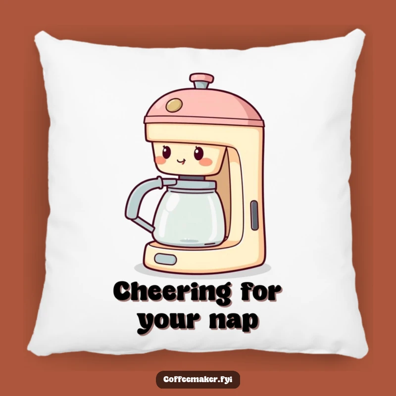 Funny Cheering Coffee Maker Pillow: Spout Support, Cozy Cheer!