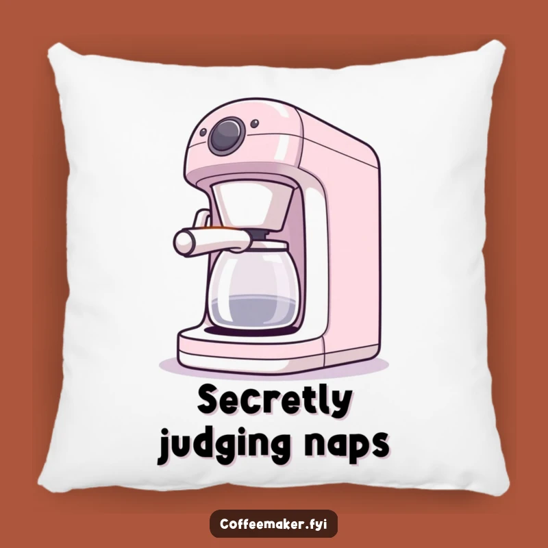 Funny Coffee Maker Pillow - Winking Comfort, Playful Accent