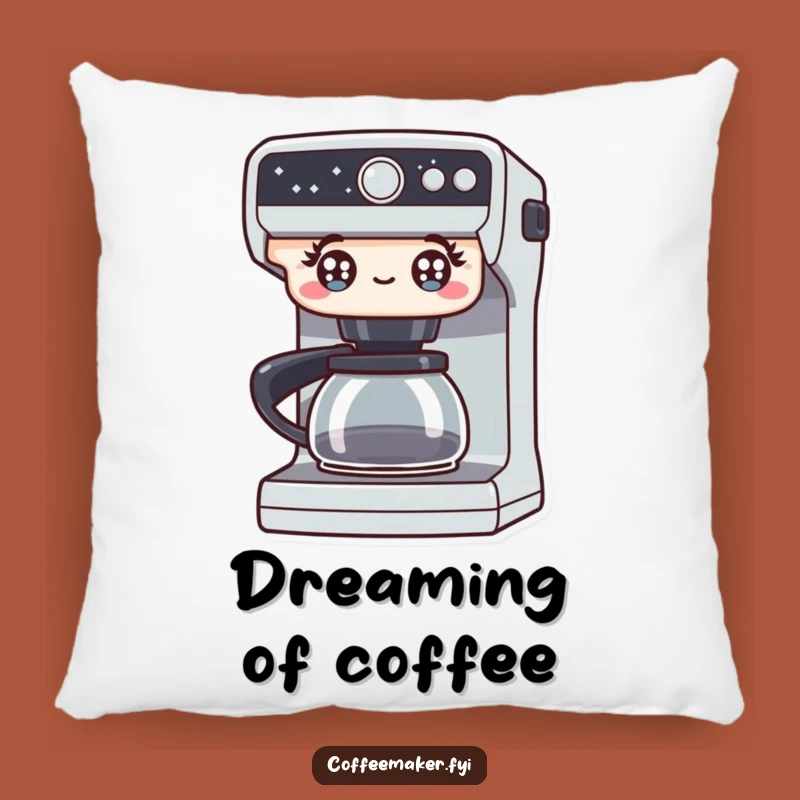 Funny Excited Coffee Maker Pillow: Snuggle with Morning Sparkle!