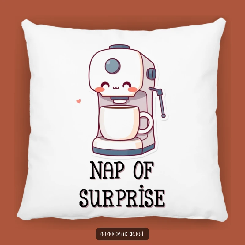 Funny Surprised Coffee Maker Pillow: Cozy Comfort with Delightful Coffee Vibes!