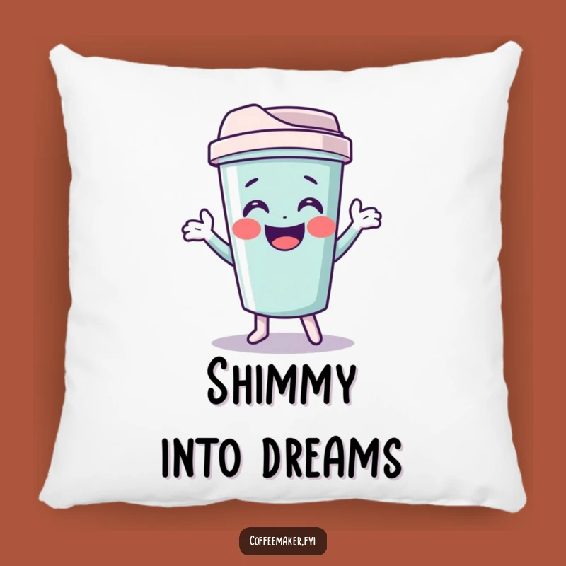 Funny Travel Mug Pillow: Giggling Shimmy Cushion for Cozy Comfort