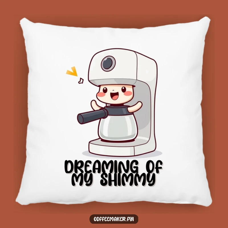 Funny Victorious Coffee Maker Pillow: Shimmy Comfort, Cozy Celebration!